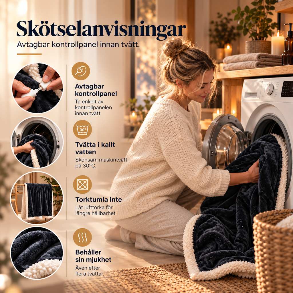 Nordelle™ – Lyxig Elektrisk Värmefilt med Ärmar