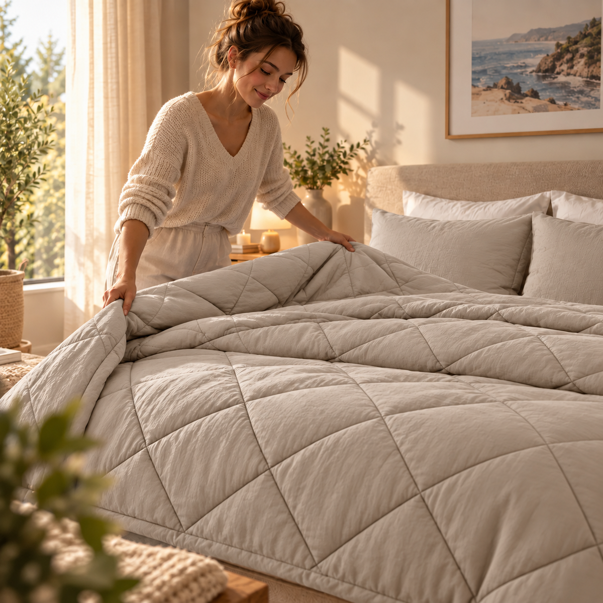 Nordéa™ Täcke – Det snabbtorkande 2-i-1 täcket - Beige
